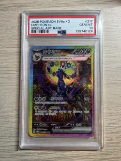 2025 Pokemon Umbreon ex SV8a Korean Special Art Rare #217 PSA 10 GEM MINT - Image 1