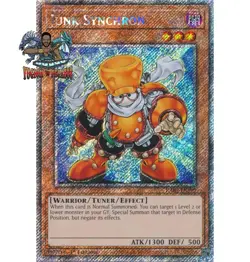 Yugioh! 1x Junk Synchron RA03-EN199 Platinum Secret Rare 1st Ed NM - Image 1