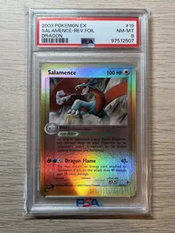 2003 POKEMON EX DRAGON #19 SALAMENCE-REVERSE FOIL PSA 8 MINT - Image 1
