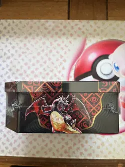 Pokemon TCG Paldean Fates Booster Pack 5 Charizard Tin *small tear* - Image 3