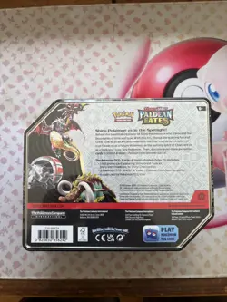 Pokemon TCG Paldean Fates Booster Pack 5 Charizard Tin *small tear* - Image 5