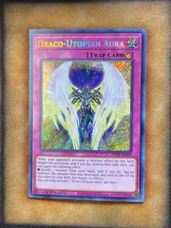Yugioh Draco-Utopian Aura POTE-EN079 Secret Rare 1st Ed NM - Image 1