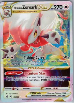 Hisuian Zoroark VSTAR 147/196 SWSH11: Lost Origin - Pokemon Card - NM - Image 1