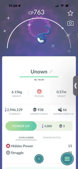 Pokemon Go Shiny Unown U - Image 1