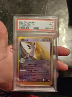 PSA 9 Espeon Reverse Holo #16 EX Sandstorm Pokemon Card 16/100 POP 74 - Image 1