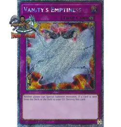 Yugioh! 1x Vanity's Emptiness RA03-EN246 Platinum Secret Rare 1st Ed NM - Image 1