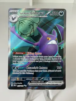 Team Rocket's Crobat ex 217/182 Ultra Rare Destined Rivals Pokemon Near Mint - Image 1