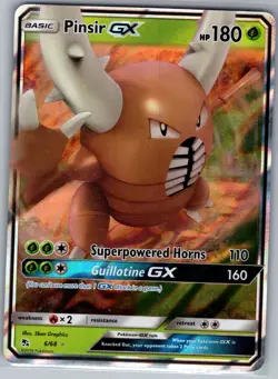 Pinsir GX 6/68 - Pokemon TCG Hidden Fates - Full Art Ultra Rare Holo (NM) - Image 1