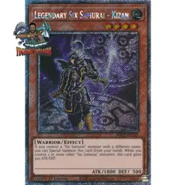Yugioh! 1x Legendary Six Samurai - Kizan RA03-EN249 Platinum Secret Rare NM - Image 1
