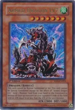 Armed Dragon LV7 SOD-EN015 Ultra Rare 1st Edition Yugioh HP - Image 1