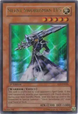 Silent Swordsman LV5 FET-EN008 Ultra Rare 1st Edition Yugioh HP - Image 1