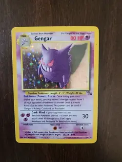 Pokemon Gengar TCG Holo Rare Unlimited Card 5/62 Fossil LP Condition - Image 1