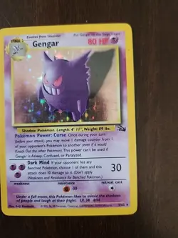 Pokemon Gengar TCG Holo Rare Unlimited Card 5/62 Fossil LP Condition - Image 3