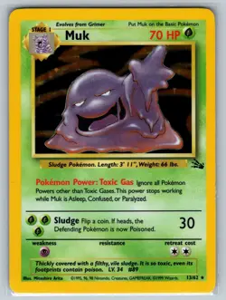 Muk 13/62 Holo Rare Fossil Pokemon Unlimited Holo Near Mint - Image 1
