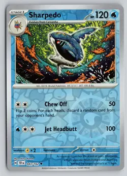 SHARPEDO 043/162 UNCOMMON TEMPORAL FORCES POKEMON REVERSE HOLO NM - Image 1