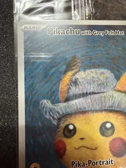 Pokemon Pikachu Whit Grey Felt Hat x Van Gogh Sealed - Image 2