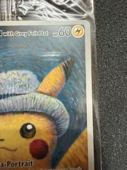 Pokemon Pikachu Whit Grey Felt Hat x Van Gogh Sealed - Image 3