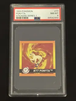 Pokemon Ponyta PSA 8 Stickers Series 1 1999 - Image 1