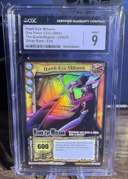 Hawk-Eye Mihawk CH026 One Piece TCG (The Quest Begins) 2005 CGC 9 - Image 1