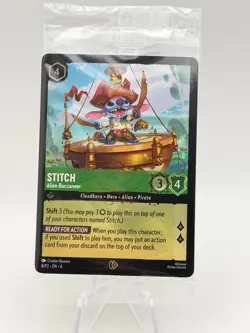 Disney Lorcana Stitch Alien Buccaneer 8/P2 EN 6 SEALED Promo Foil NM - Image 1