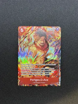 One Piece TCG Portgas D. Ace Illustration Box Promo Card Foil ST15-005 NM - Image 1