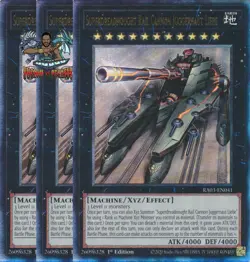Yugioh 3x Superdreadnought Rail Cannon Juggernaut Liebe RA03-EN041 Ultimate Rare - Image 1
