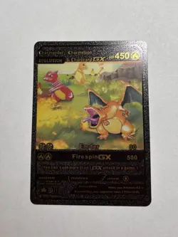 Charmander Charmeleon & Charizard GX Evolution Black Foil Display Card Mint/NM - Image 1