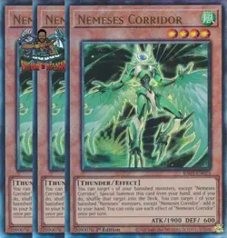 Yugioh! 3x Nemeses Corridor RA03-EN025 Ultimate Rare 1st Ed NM - Image 1