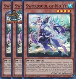 Yugioh! 3x Swordsoul of Mo Ye MZTM-EN080 Super Rare 1st Ed NM - Image 1