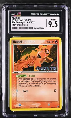 Numel 68/107 Reverse Holo EX Deoxys Pokemon CGC 9.5 Mint+ - Image 1
