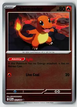 Pokemon ME02: Phantasmal Flames #011/094 Charmander Reverse Holo - Image 1