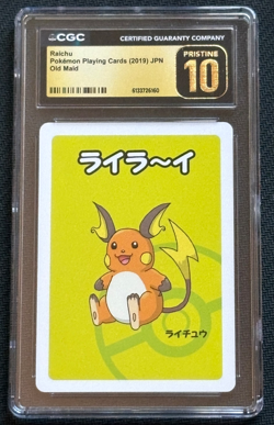 2019 Pokemon Japanese Playing Cards Old Maid Raichu CGC 10 PRISTINE - Image 1