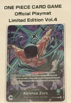 One Piece Card Game: Official Playmat Limited Edition Vol.4 + Zoro Promo Card - Image 2