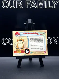 Growlithe #58 1998 Topps Pokemon TV Animation Edition Green Logo Pokemon Card - Image 4