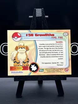 Growlithe #58 1998 Topps Pokemon TV Animation Edition Green Logo Pokemon Card - Image 5