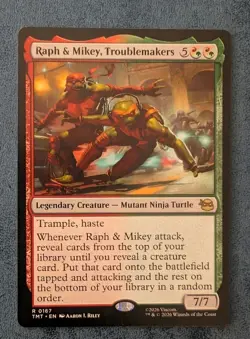 MTG Teenage Mutant Turtles Rare RAPH & MIKEY TROUBLEMAKERS NM - Image 1