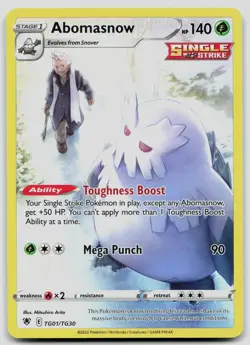 Abomasnow TG01/TG30 Astral Radiance Trainer Gallery Pokemon NM - Image 1