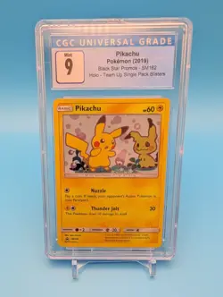 Pokemon Pikachu SM162 Team Up Black Star Promo CGC 9 - Image 1