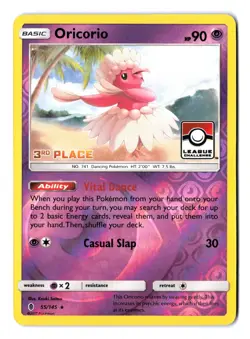Pokemon - Oricorio Reverse Holo 3rd Place League Challenge Promo # 55/145 NM - Image 1