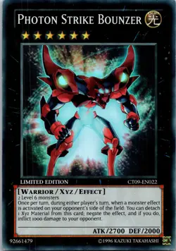 Yugioh Photon Strike Bounzer CT09-EN022 Limited Edition Super Rare NM - Image 1