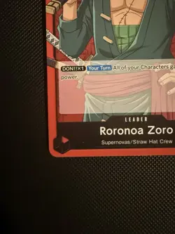 One Piece Roronoa Zoro OP01-001 Leader Card Romance Dawn English - Image 5
