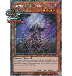 Yugioh! 1x Zombie Master RA03-EN185 Platinum Secret Rare 1st Ed NM - Image 1