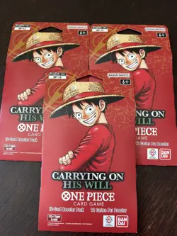 (5x) One Piece 5x OP13 Carrying On His Will Sleeve Booster Pack - Factory Sealed - Image 1