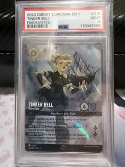 Lorcana First Chapter Tinker Bell Giant Fairy Enchanted Foil #216/204 PSA 9 - Image 1
