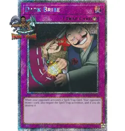 Yugioh! 1x Dark Bribe RA03-EN187 Platinum Secret Rare 1st Ed NM - Image 1