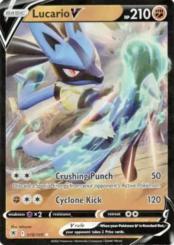 Lucario V 078/189 Astral Radiance Ultra Rare Holo Pokemon TCG Card NM Foil - Image 1