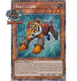 Yugioh! 1x Test Tiger RA03-EN189 Platinum Secret Rare 1st Ed NM - Image 1