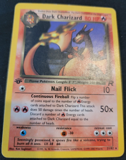 Dark Charizard # 21/82 1st Edition Team Rocket Set TCG Pokemon Trading Cards MP - Image 1