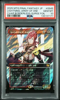 2025 MTG JAPANESE FINAL FANTASY #0545 LIGHTNING, ARMY OF ONE PSA 10 - Image 1