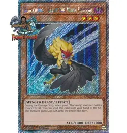 Yugioh! 1x Blackwing - Kalut the Moon Shadow RA03-EN217 Platinum Secret Rare NM - Image 1